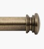 Brass Adjustable Curtain Rod with Brackets Iron Pipe with End Cap Finials (25MM Diameter)