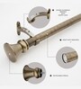 Brass Adjustable Curtain Rod with Brackets Iron Pipe with Egyptian Finials (25MM Diameter)