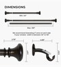 Bronze Extendable Iron Pipe Curtain Rod with Vaso Finials (25MM Diameter)