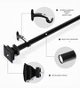 Black Adjustable Curtain Rod with Brackets (25MM Diameter)