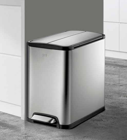 45 Litre Black Stainless Steel Dustbin