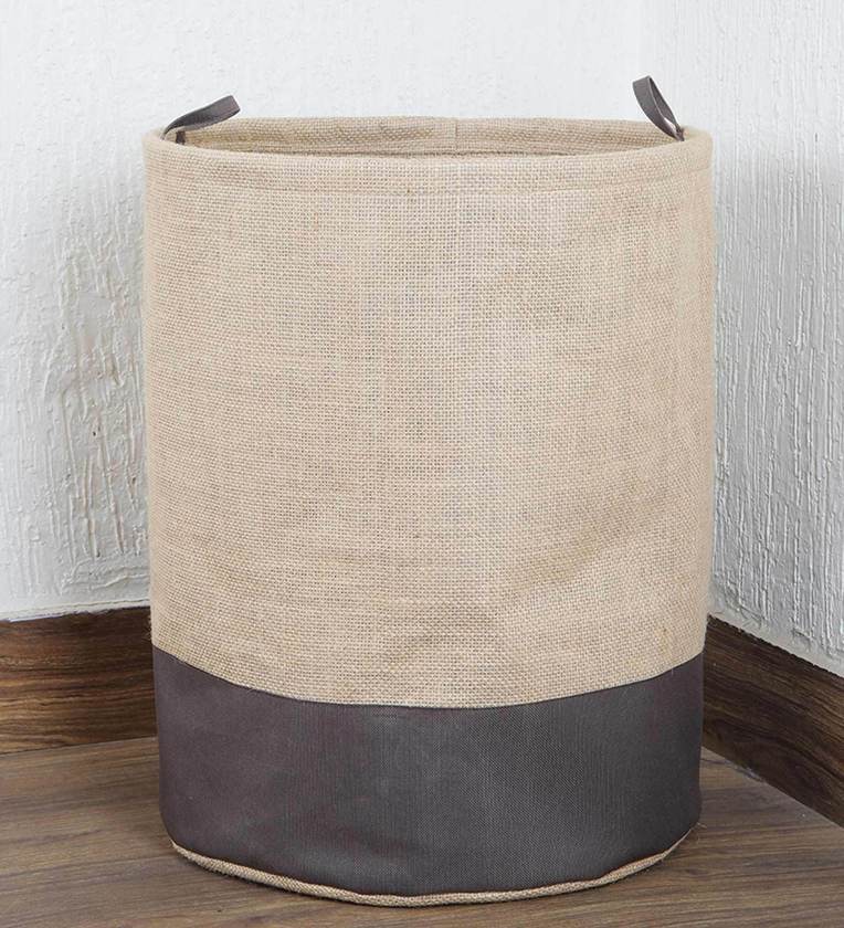 Buy 45 Ltr Jute Laundry Basket In Brown By My Gift Booth Online
