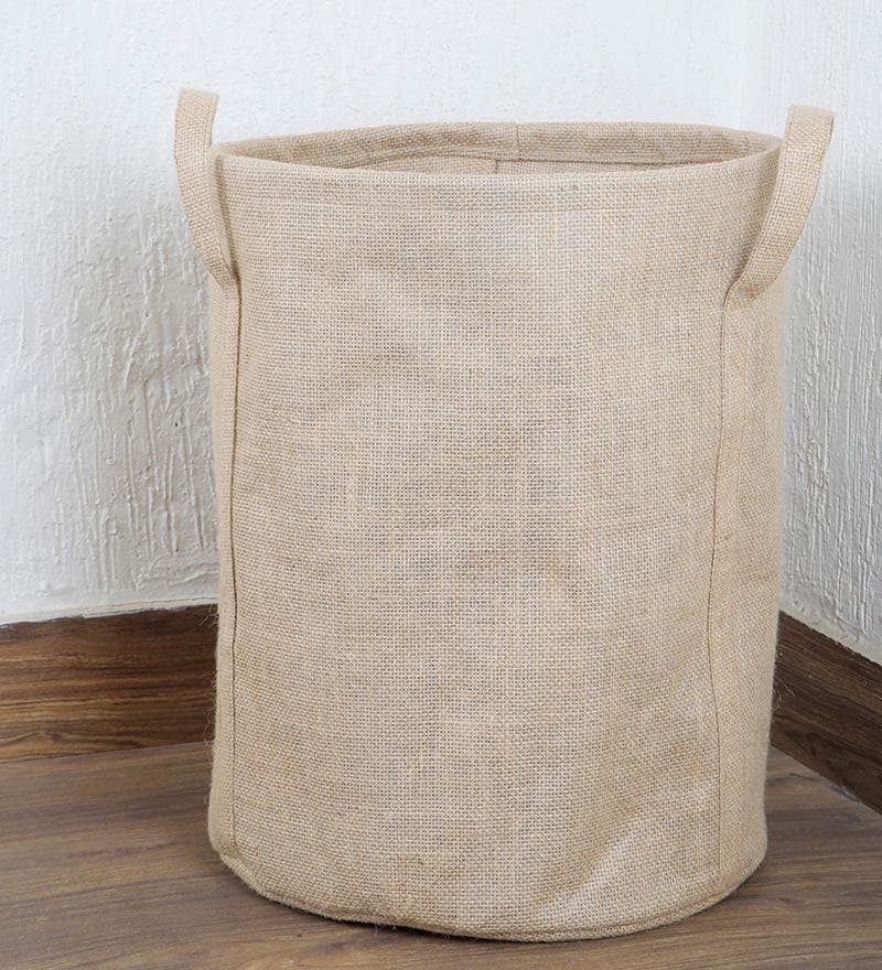 Buy 45 Ltr Jute Laundry Basket In Brown By My Gift Booth Online