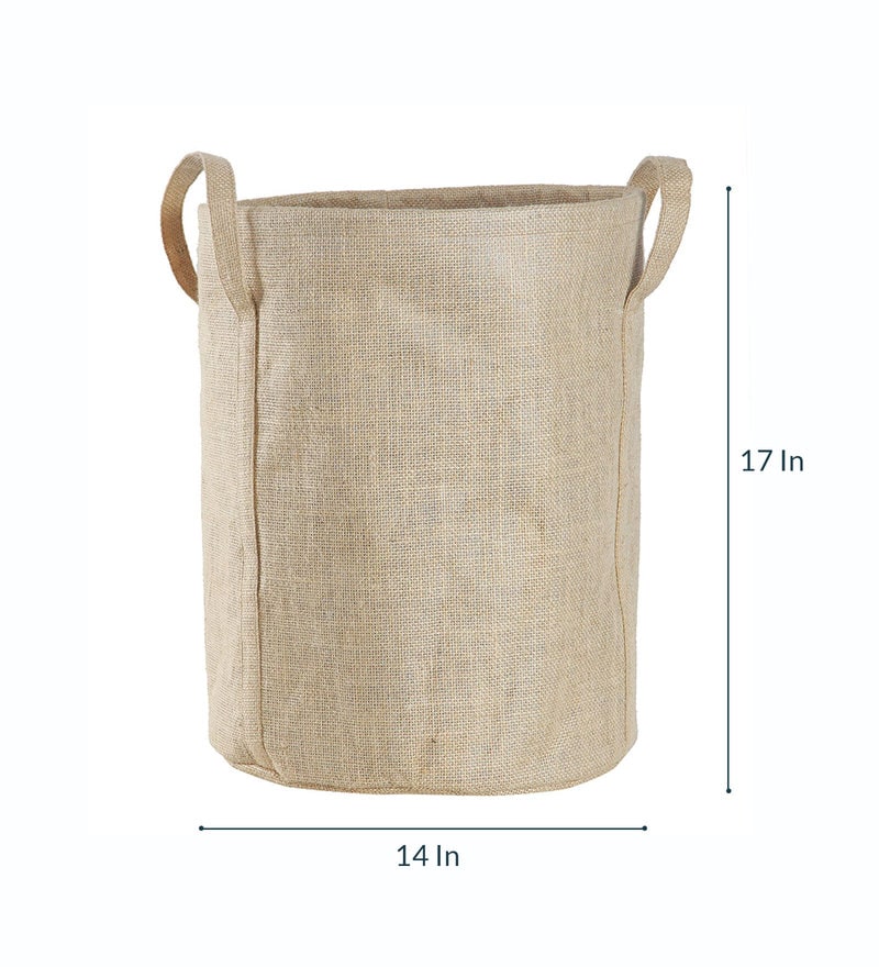 Buy 45 Ltr Jute Laundry Basket In Brown By My Gift Booth Online