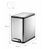 45 Litre Black Stainless Steel Dustbin