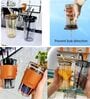 450ml Leather-Sleeved Double Wall Insulated (Heat-Resistant) Glass Drinking Cup (Assorted)