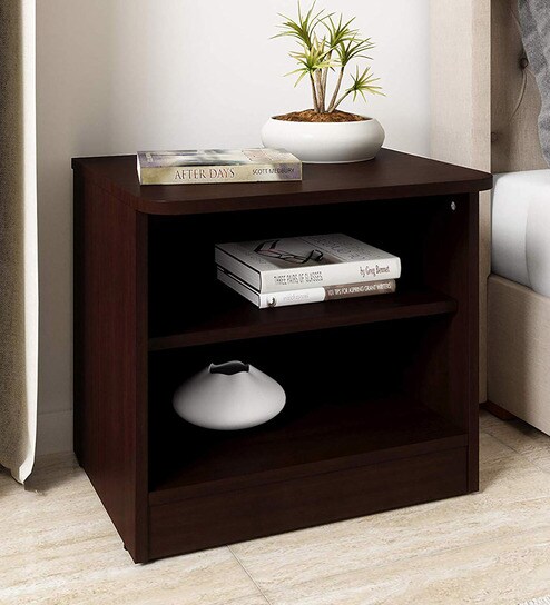Buy 4homez Engineered Wood Bedside Table Finish Color Walnut