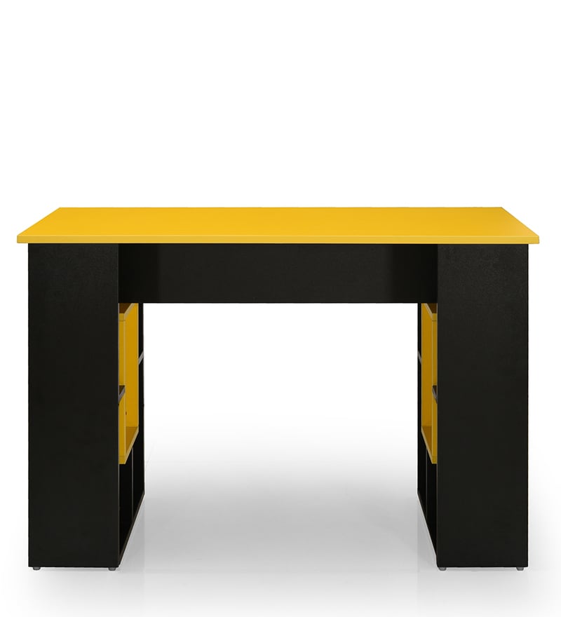 black and yellow desk