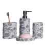 Grey Polyresin Stain Resistant 4Pcs  Bath Set