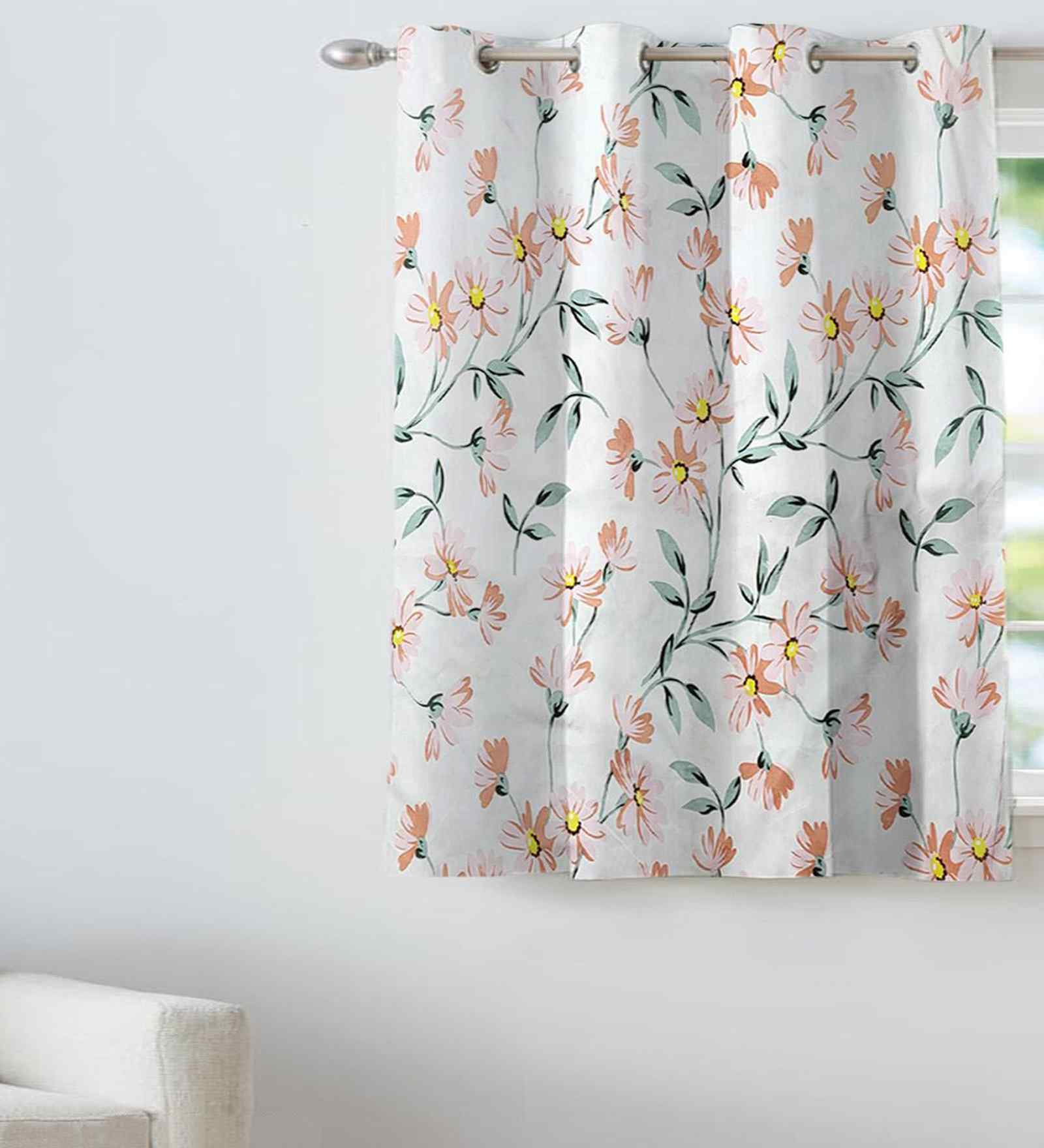 Multicolor Cotton Floral 5ft Window Curtain (1 Pc)