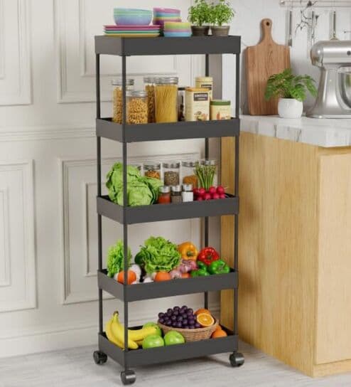 5 Layer Storage Organizer Powder Coated With Wheels