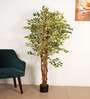 5.2Ft Artificial Variegated Ficus Tree Plant with Pot