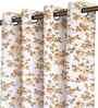 Beige Cotton Floral 5ft Eyelet Window Curtain (1 Pc)