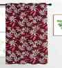 Maroon Cotton Floral 5ft Window Curtain (1 Pc)