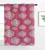 Pink Cotton Floral 5ft Window Curtain (1 Pc)