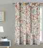 Beige Cotton Floral 5ft Eyelet Window Curtain (1 Pc)