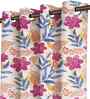 Purple Cotton Floral 5ft Eyelet Window Curtain (1 Pc)