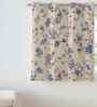 Purple Cotton Floral 5ft Eyelet Window Curtain (1 Pc)