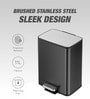 5 Litre Black Steel Stainless Steel Dustbin