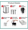 5 Ltr Silver Stainless Steel Step On Dustbin