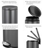 Black 5 Ltr Stainless Steel Step Dustbin