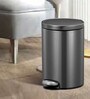 Black 5 Ltr Stainless Steel Step Dustbin