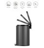 Black 5 Ltr Stainless Steel Step Dustbin