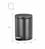 Black 5 Ltr Stainless Steel Step Dustbin