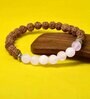 5 Mukhi Rudraksha & Rose Quartz Bracelet