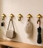 5 Pcs Antique Brass Metal Umbrella Wall Hook