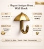 5 Pcs Antique Brass Metal Umbrella Wall Hook