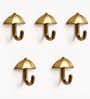 5 Pcs Antique Brass Metal Umbrella Wall Hook