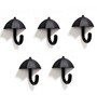 5 Pcs Black Metal Umbrella Wall Hook