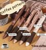 5 Pcs Coffee Theme Fine Point Pens Set 0.5mm Blue Ink with Soft Rubber Grip