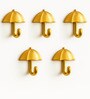 5 Pcs Gold Metal Umbrella Wall Hook