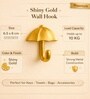 5 Pcs Gold Metal Umbrella Wall Hook