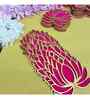 5 Pcs Handmade Engineered Wood Lotus Cut-Out Wall Decor Pink/Raani