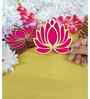5 Pcs Handmade Engineered Wood Lotus Cut-Out Wall Decor Pink/Raani