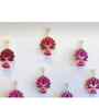 5 Pcs Handmade Engineered Wood Lotus Cut-Out Wall DecorLotus with Jhumki Style Hanging Pink