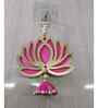 5 Pcs Handmade Engineered Wood Lotus Cut-Out Wall DecorLotus with Jhumki Style Hanging Pink