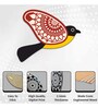 5 Pcs Red & Black Wooden Cute Bird Plaques
