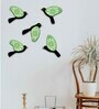 5 Pcs Green Wooden Cute Bird Plaques