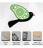 5 Pcs Green Wooden Cute Bird Plaques