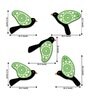 5 Pcs Green Wooden Cute Bird Plaques