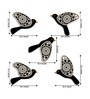 5 Pcs Black Wooden Cute Bird Plaques