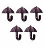 5 Pcs Purple Metal Umbrella Wall Hook