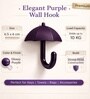 5 Pcs Purple Metal Umbrella Wall Hook