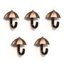 5 Pcs Rose Gold Metal Umbrella Wall Hook