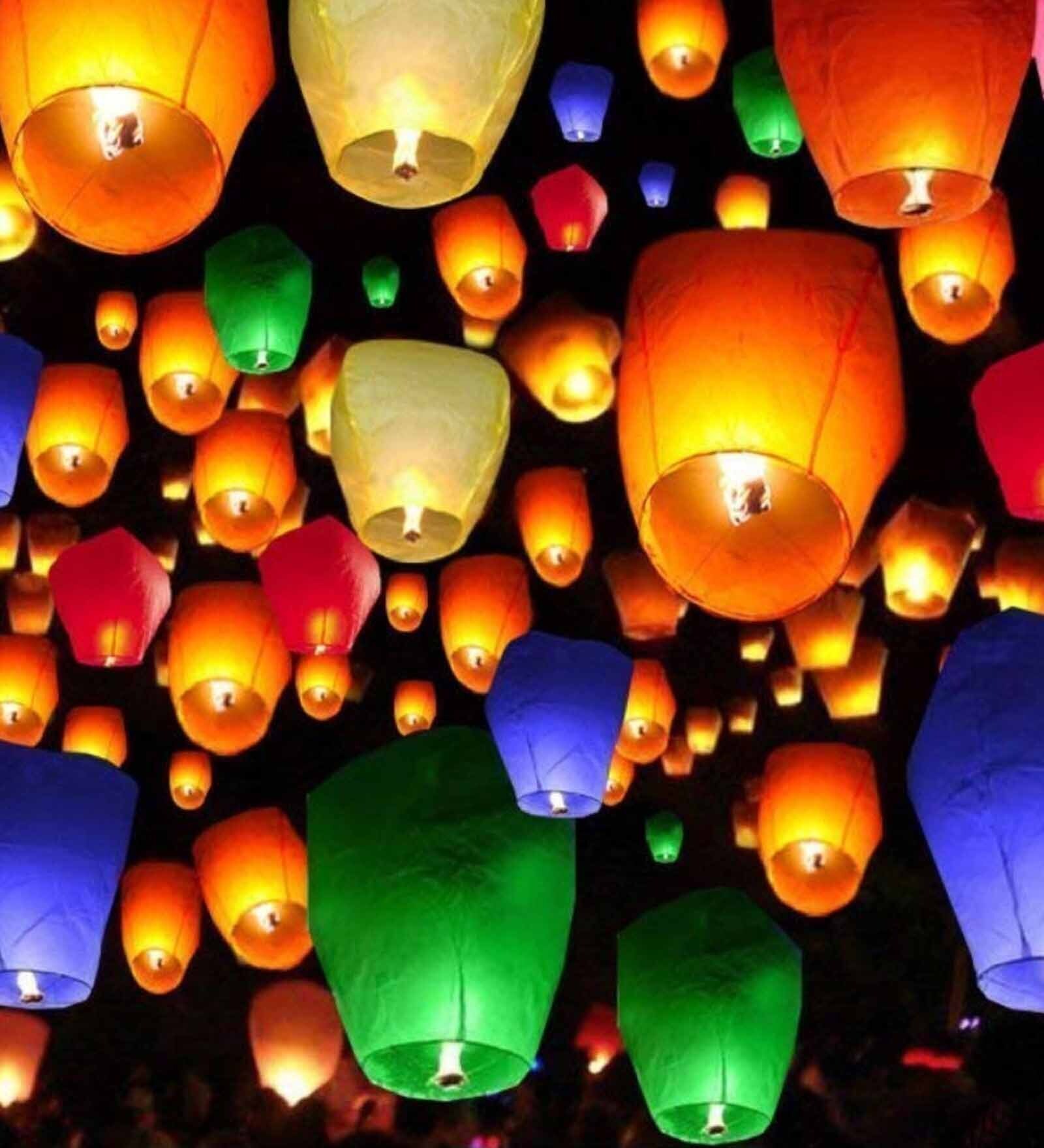 50 Pieces Multicolour Sky Lantern