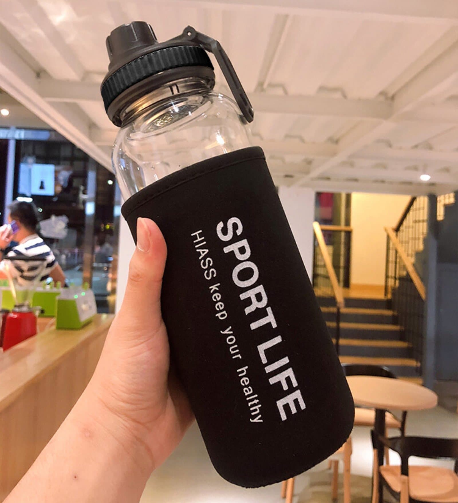 500 ml Borosilicate Glass Water Bottle with Sleeve